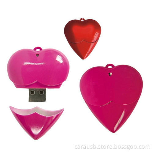 CaraUSB Plastic heart-shaped Valentine's Day theme Usb disk flash drive personalized jewelry custom advertising items